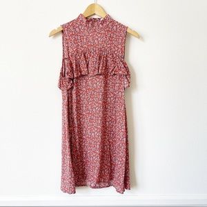 Cotton Candy LA Ruffle Floral Rust Mini Dress S
